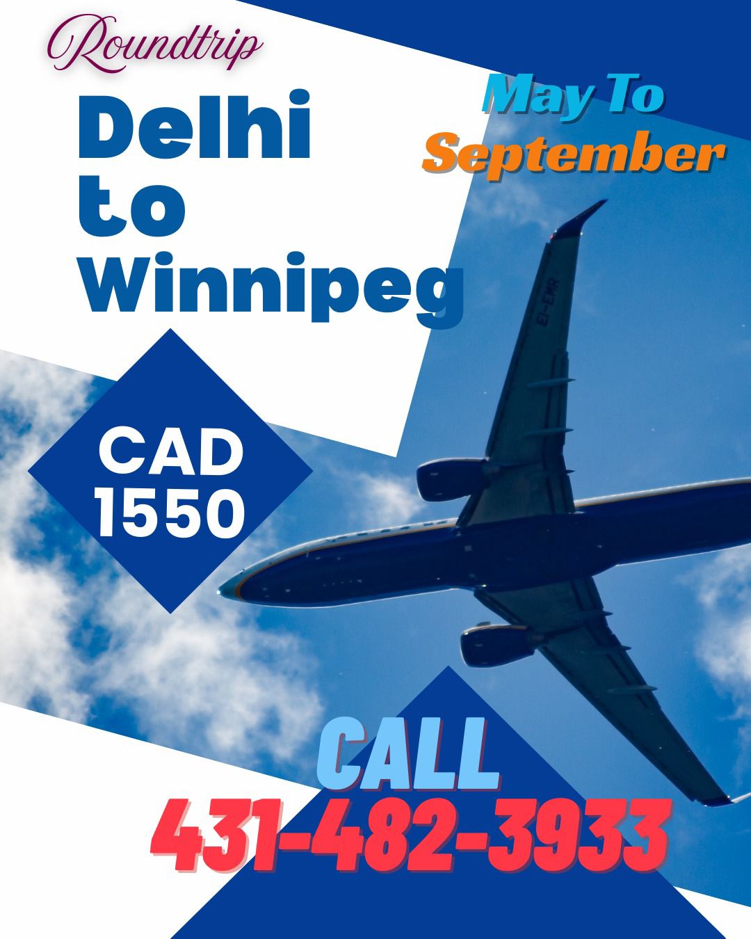 Delhi to Winnipeg Round Trip Flight Ticket Deals